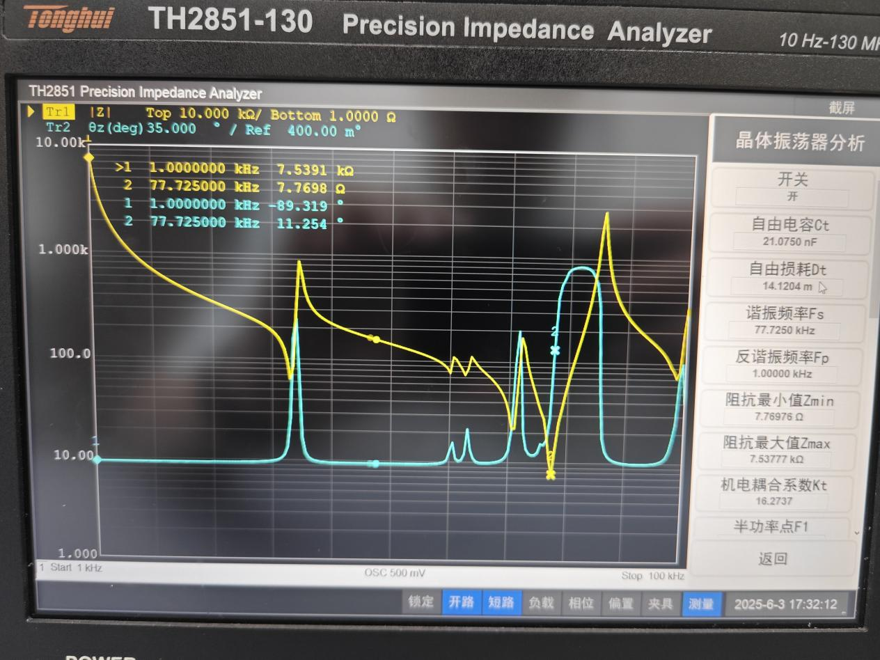 TH2851系列阻抗分析儀在壓電材料晶體分析測試中的應(yīng)用(圖4)