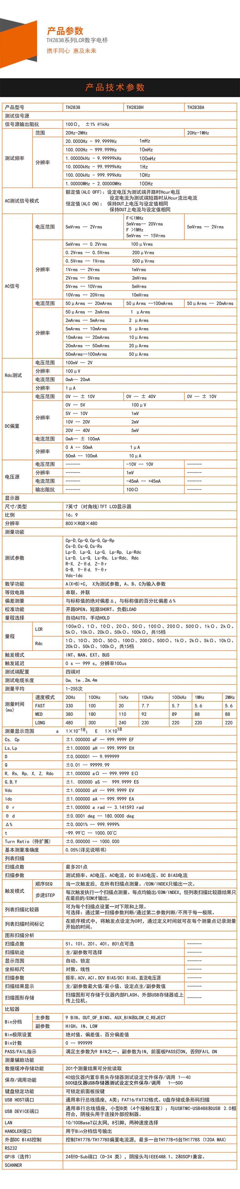 同惠TH2838精密LCR數(shù)字電橋(圖1)